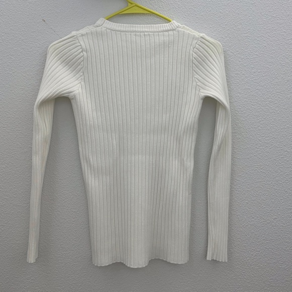 White Ribbed Sweater - Picture 3 of 3
